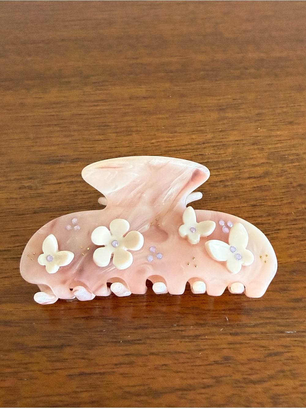 Emi Jay Sweetheart Floral Hair Clip in Blush Pink